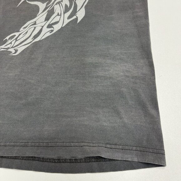 Vintage Palau Shark T Shirt Mens Medium 20x27.5 Faded Black Y2K Surf - Picture 9 of 14